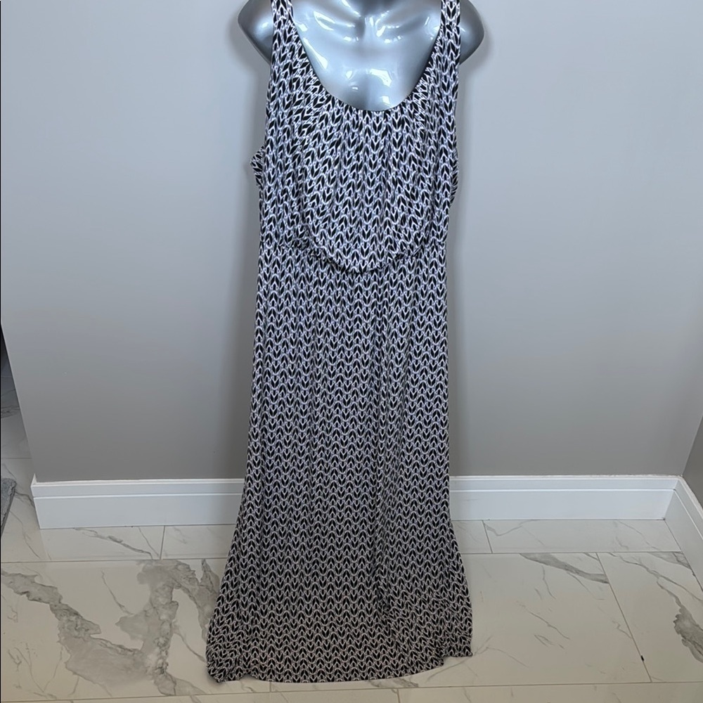 Lane Bryant Black and White Sleeveless Sundress